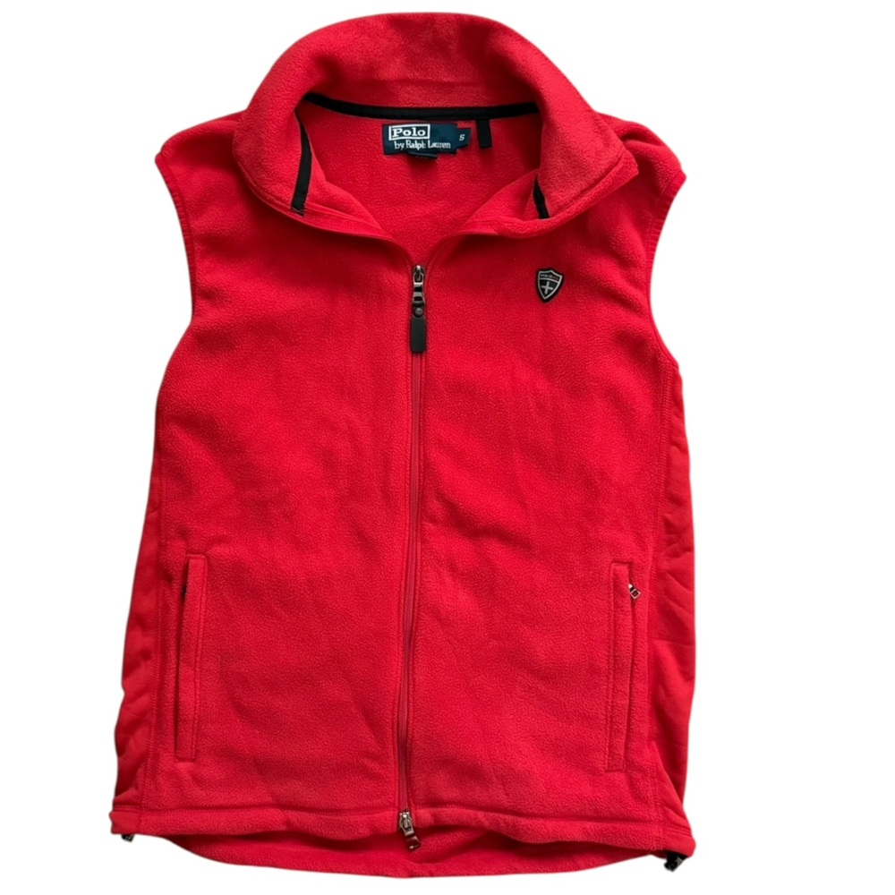 Polo RL Ralph Lauren Red Fleece Zip Up Vest Jacket